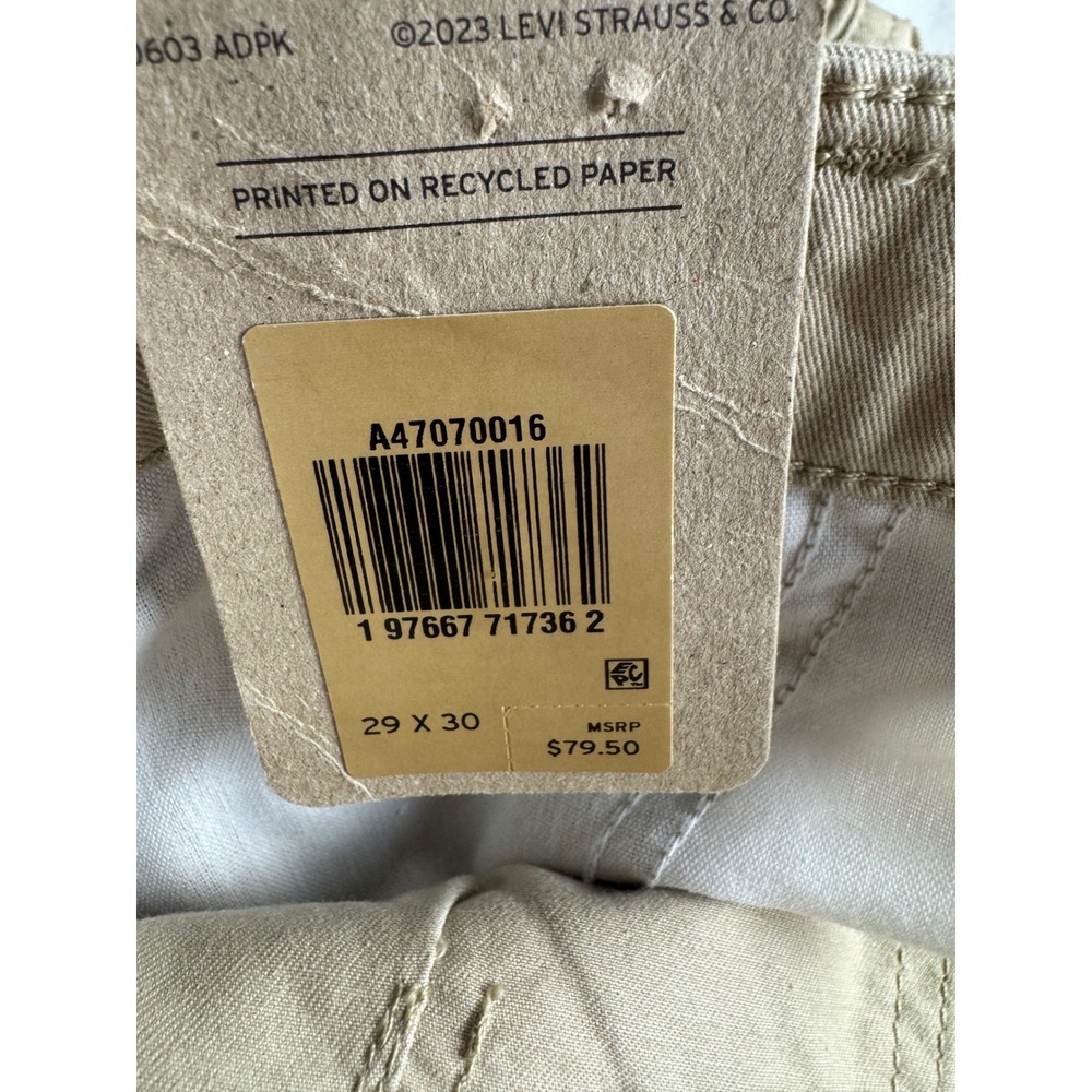 Levis 94 Baggy Cargos Tan Khaki Mid Rise Loose Fit Pants Womens 29x30 - Picture 4 of 16